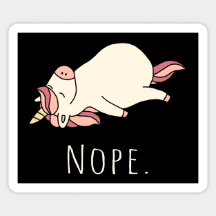 Lazy Unicorn - Nope, not today Sticker